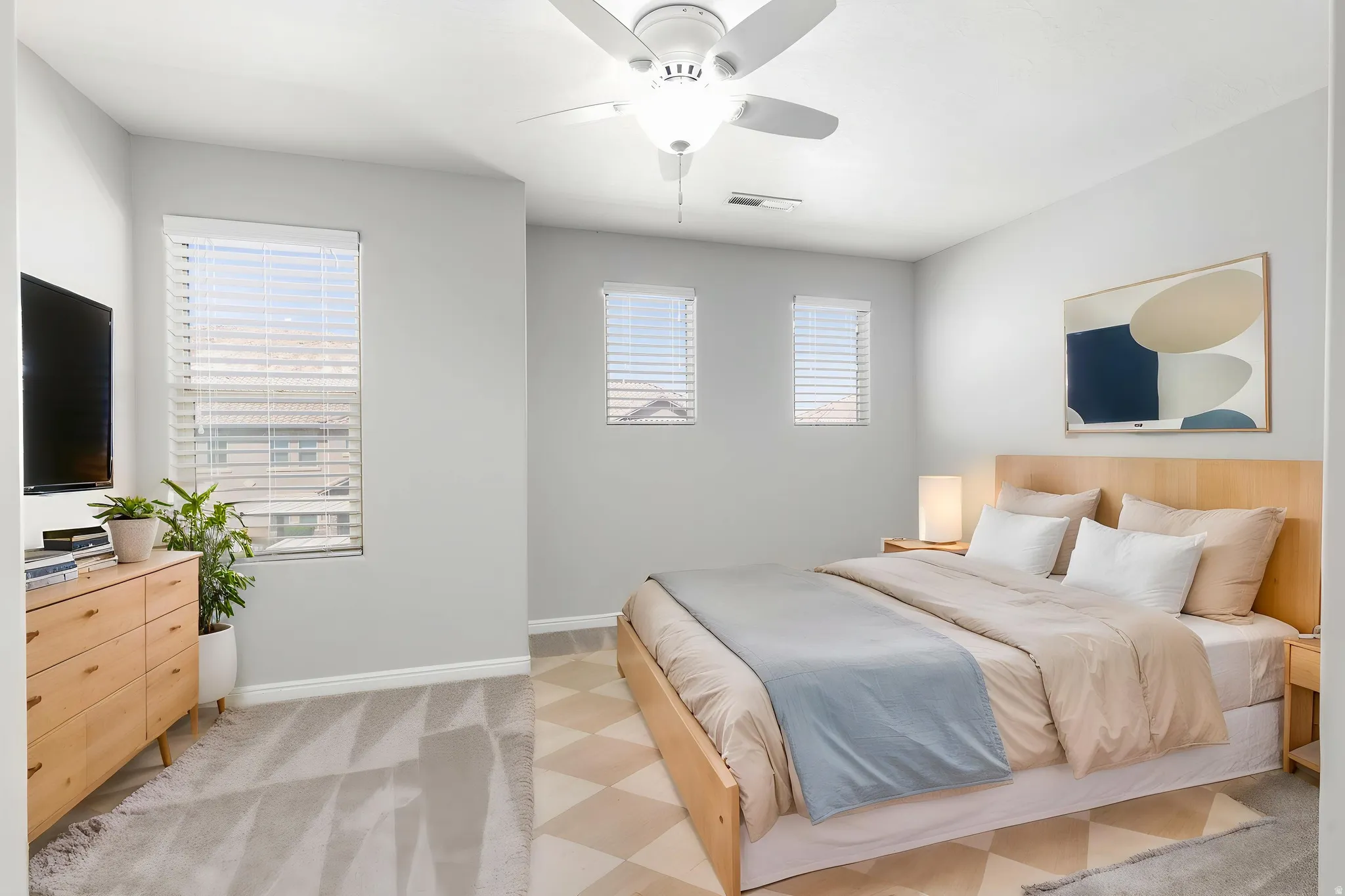 Primary suite virtually staged