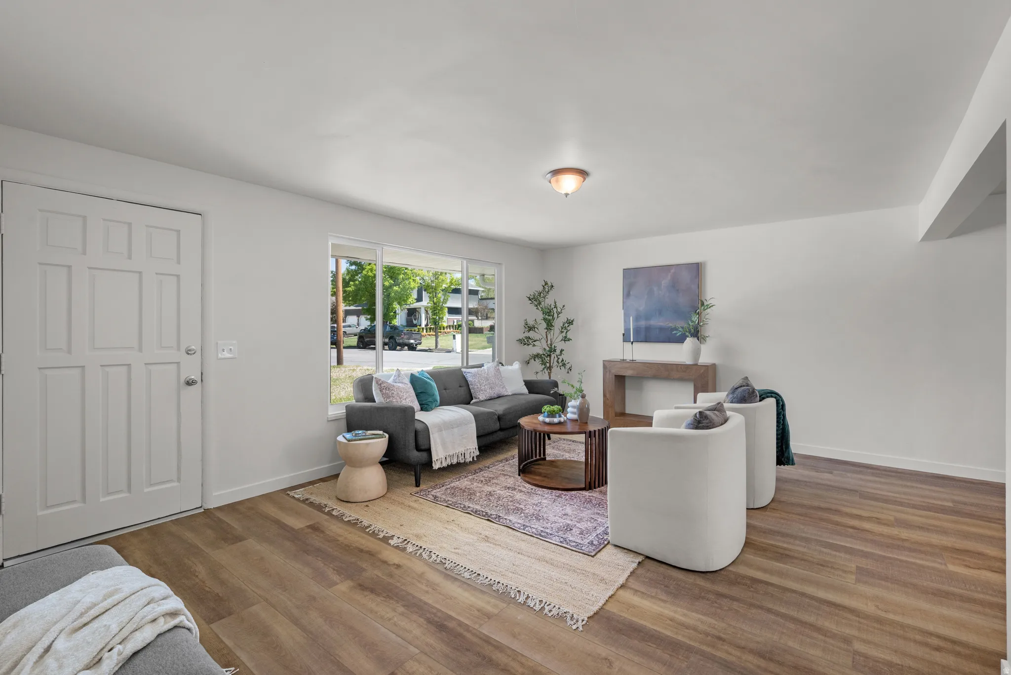 Living area featuring wood finished floors
