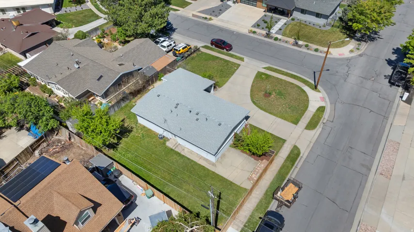 Aerial perspective of suburban area