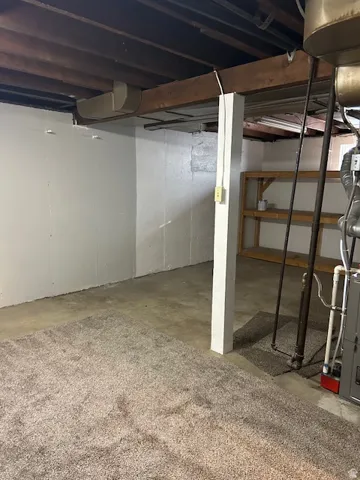 View of unfinished basement