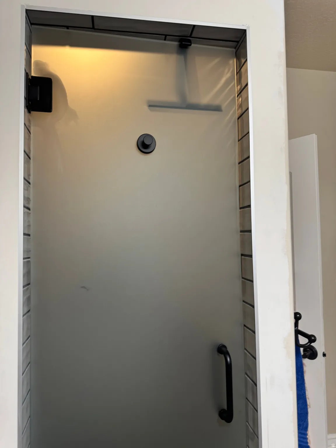 Detailed view of a stall shower