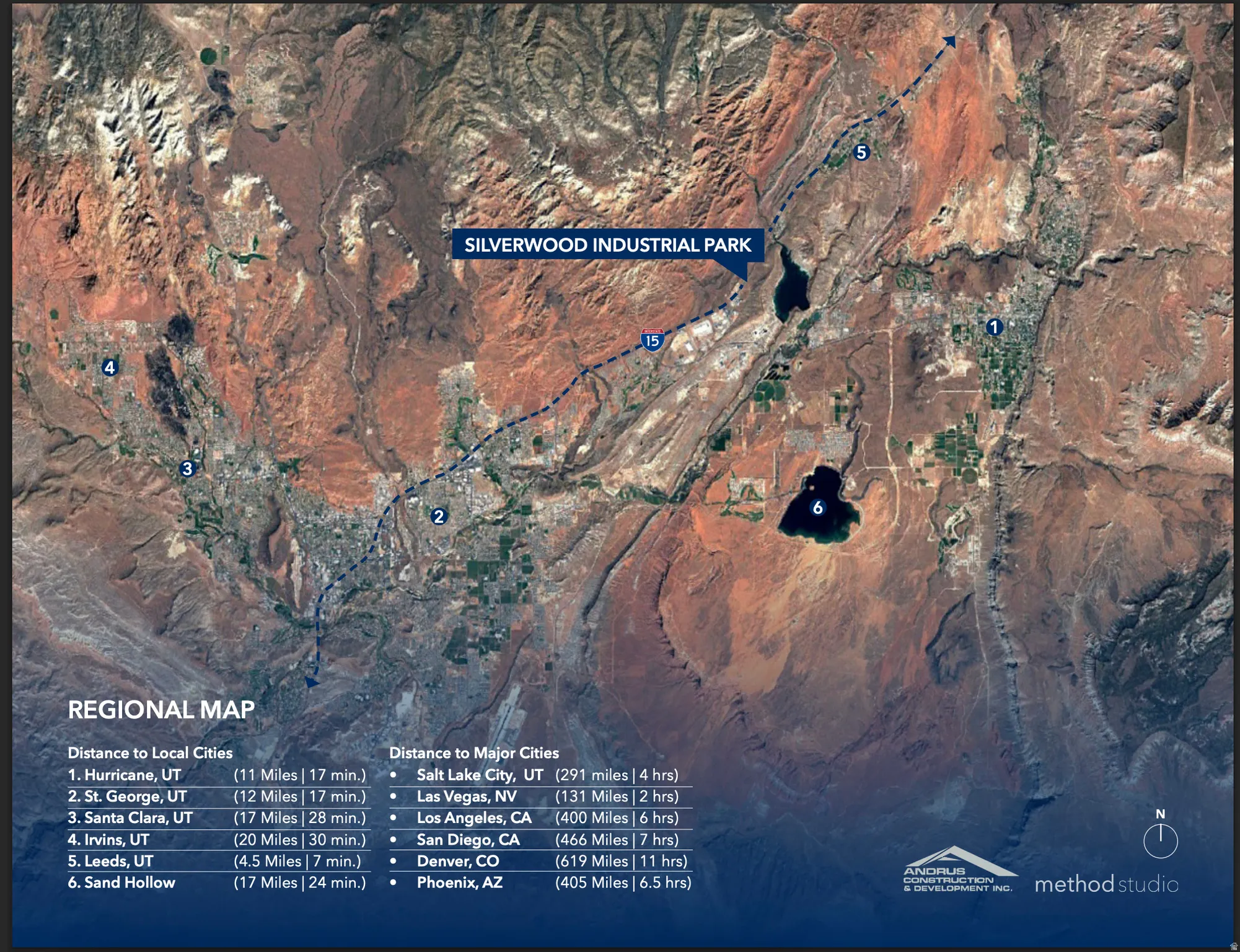 Aerial map of property and surrounding area
