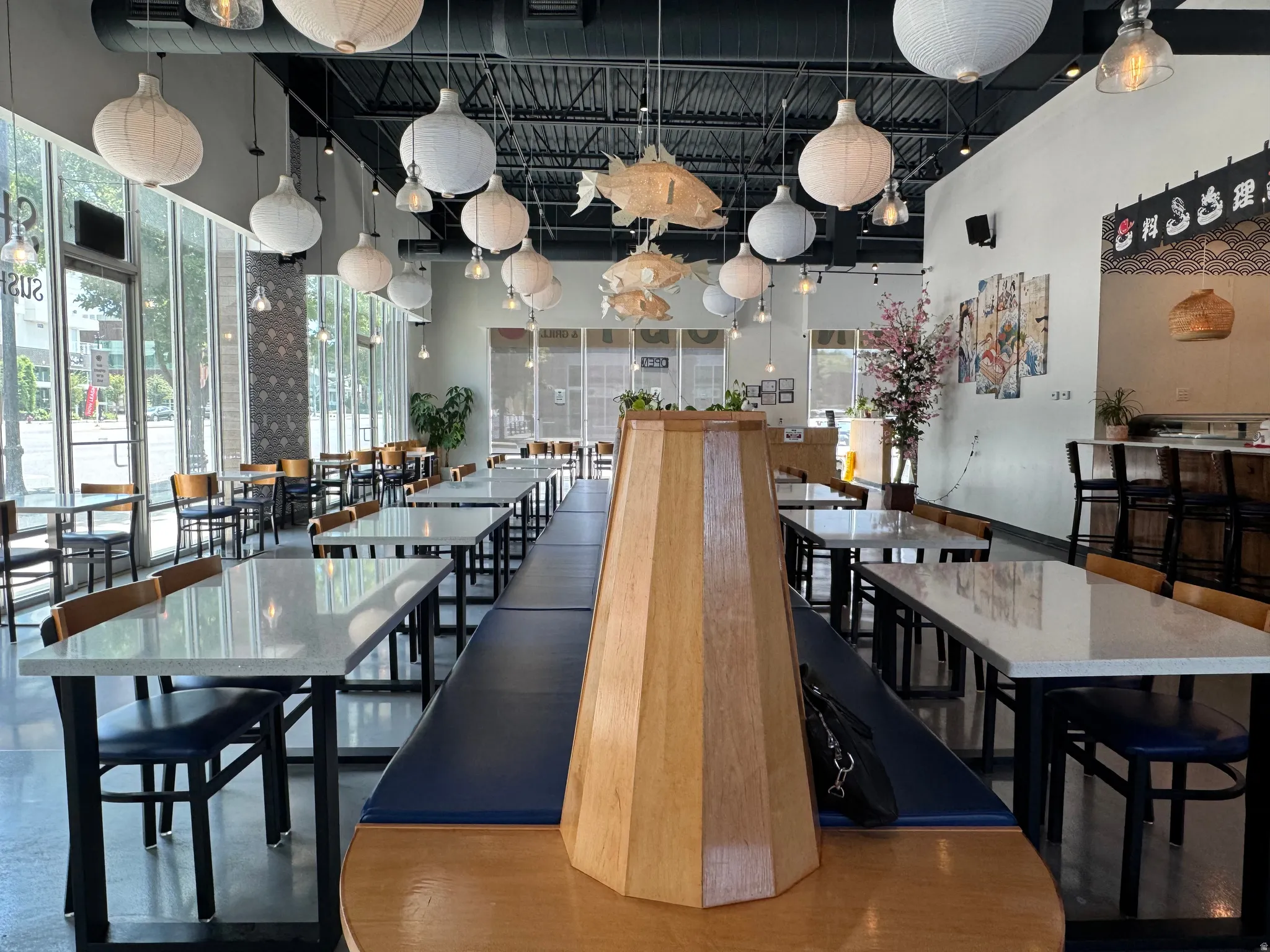 Dining space featuring a high ceiling