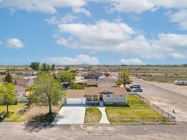 Aerial view of residential area