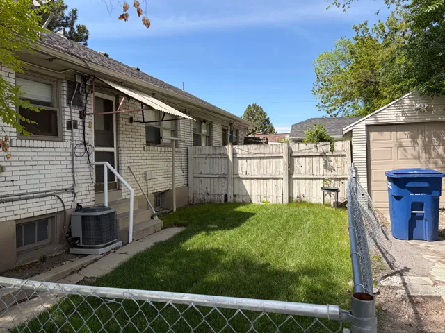 View of fenced yard