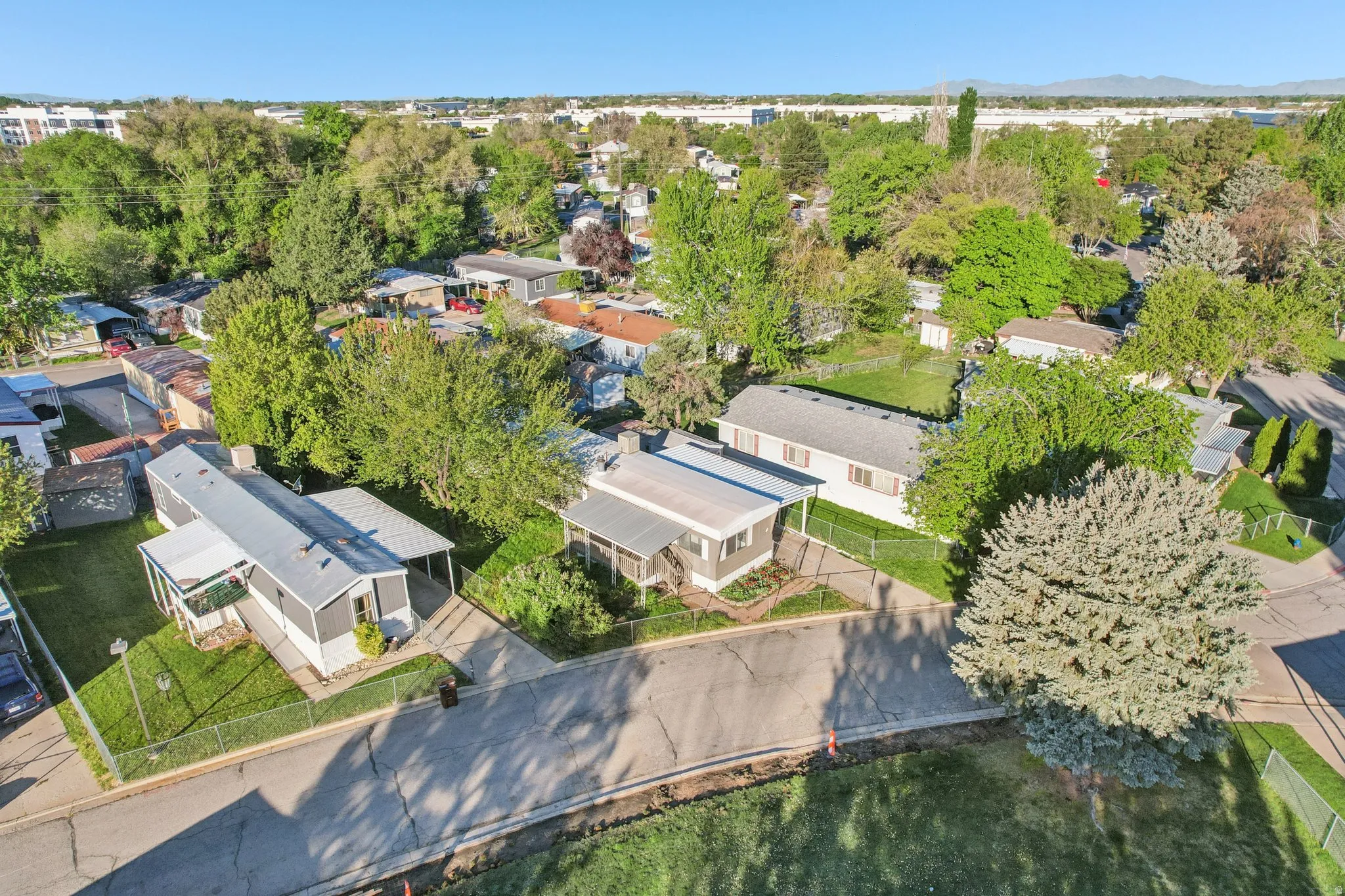 Aerial view of residential area