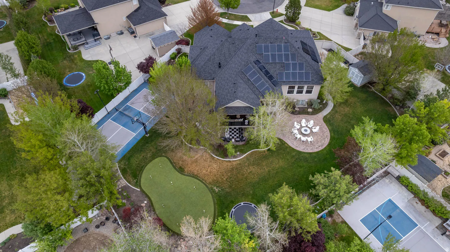 Aerial view of residential area