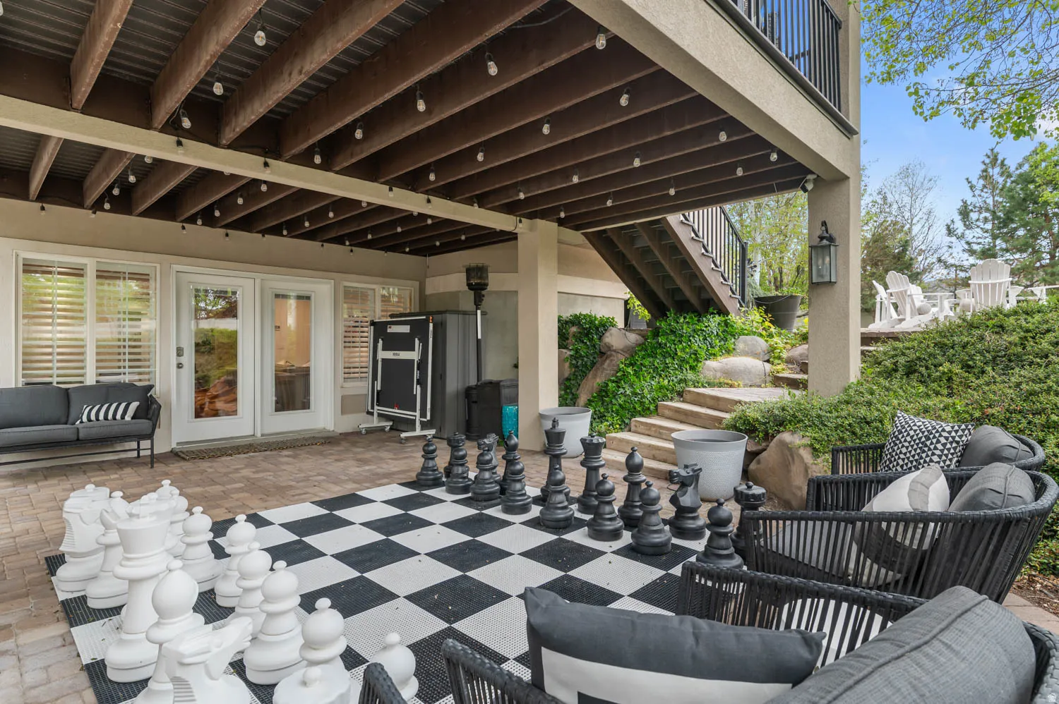Patio / terrace featuring outdoor lounge area, french doors, and a patio