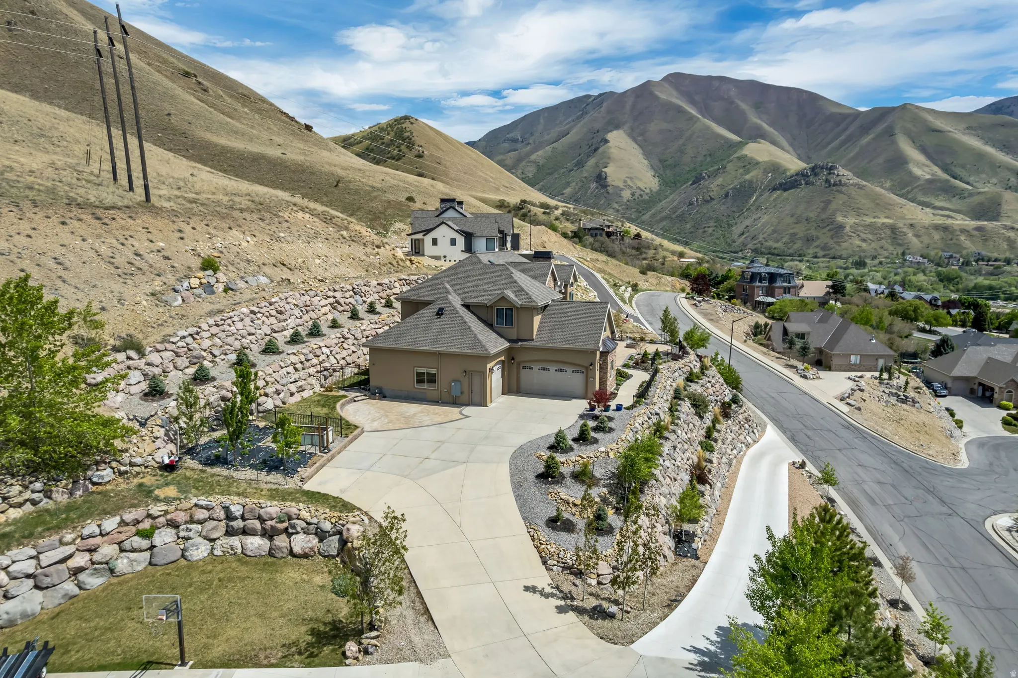 Mountain view featuring nearby suburban area