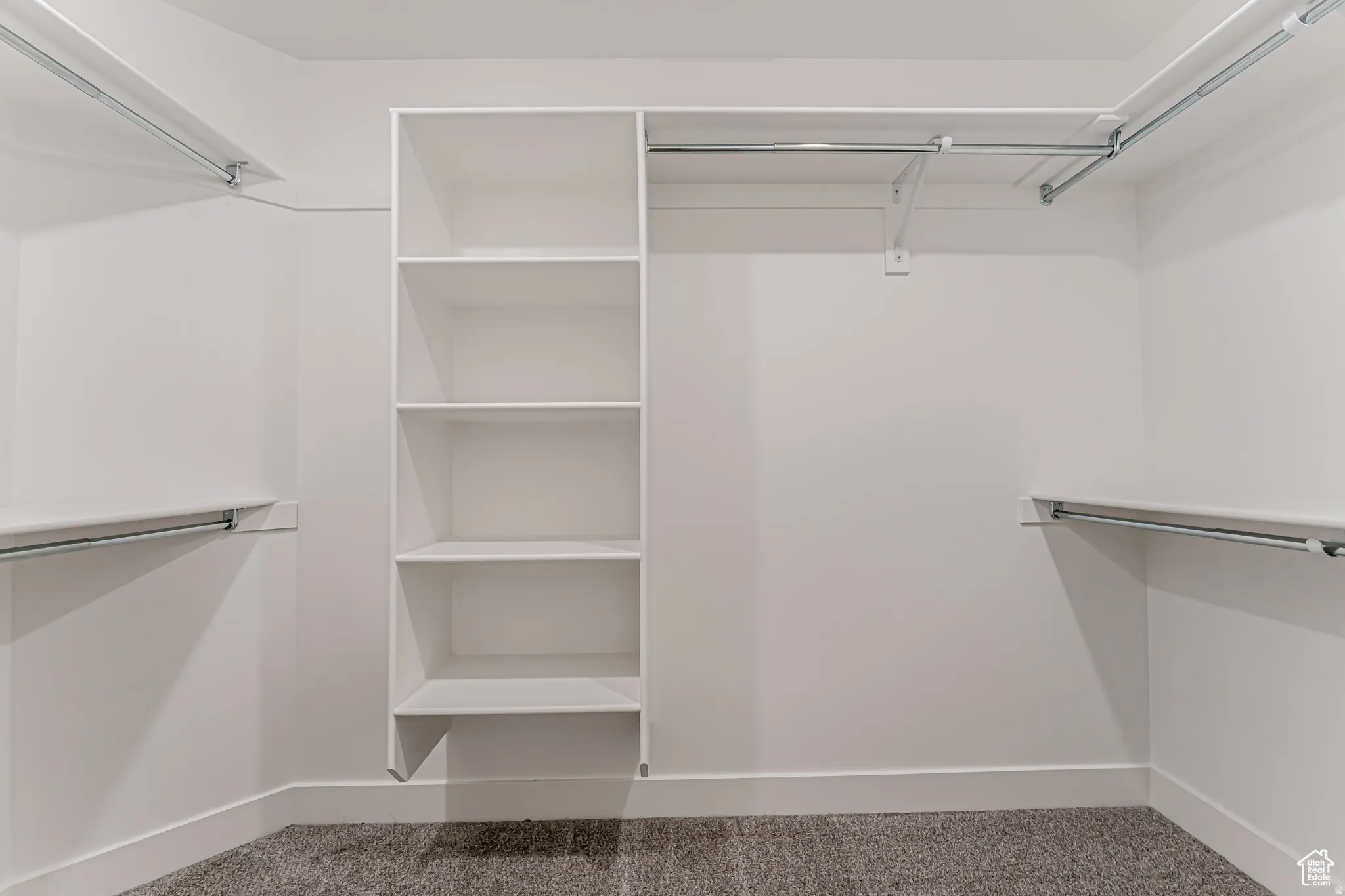Walk in closet with carpet