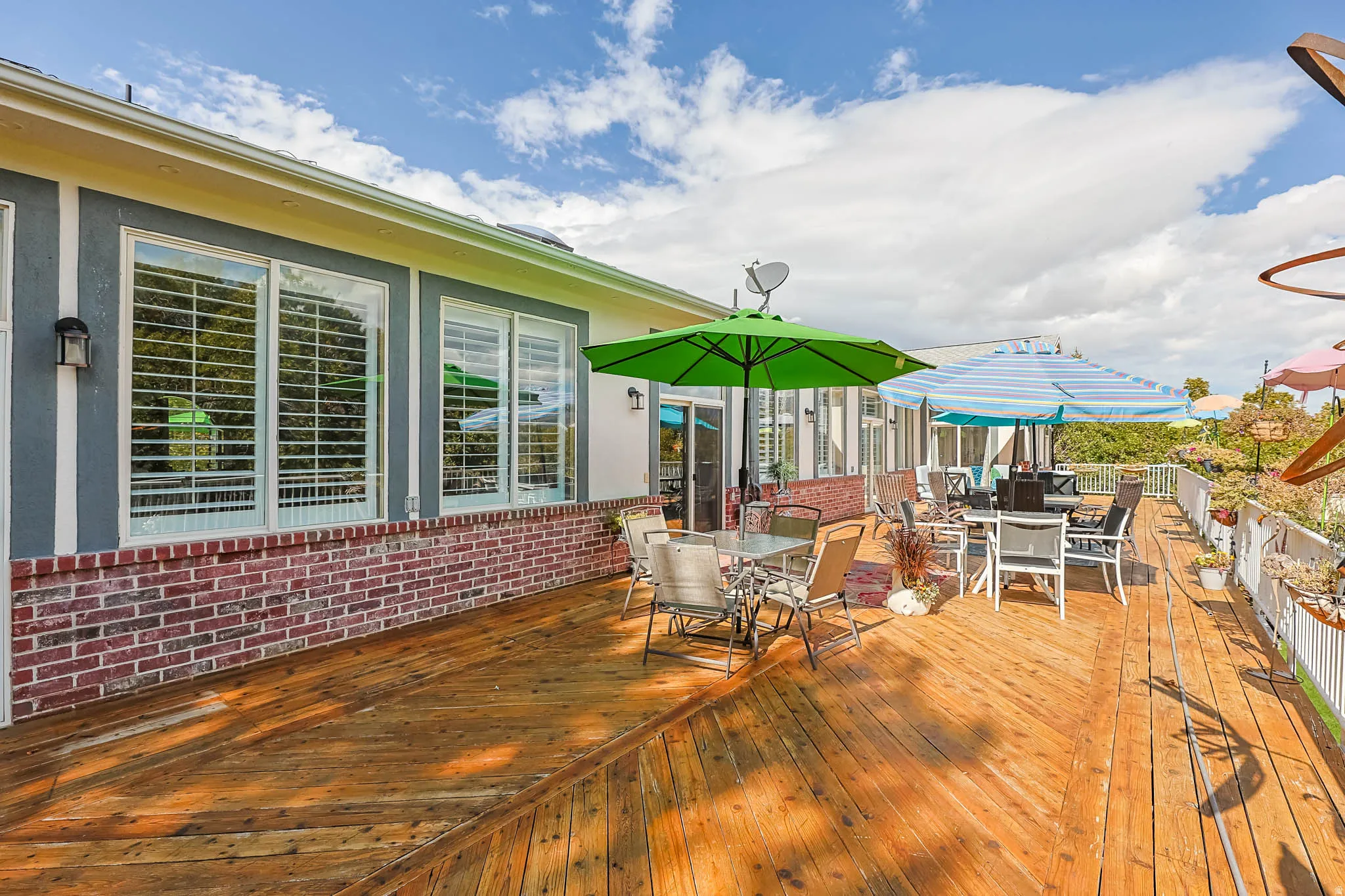 Wooden deck with outdoor dining area