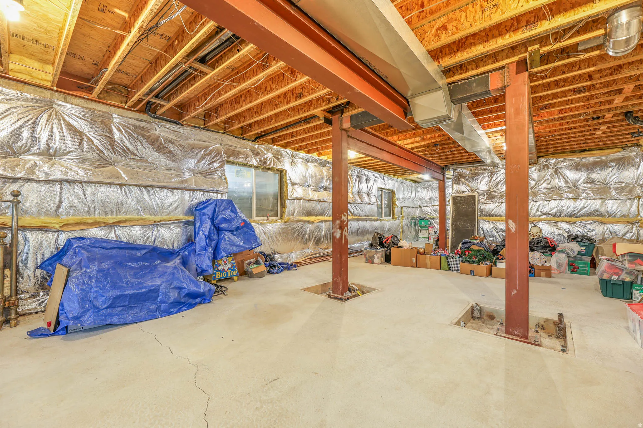 View of unfinished basement