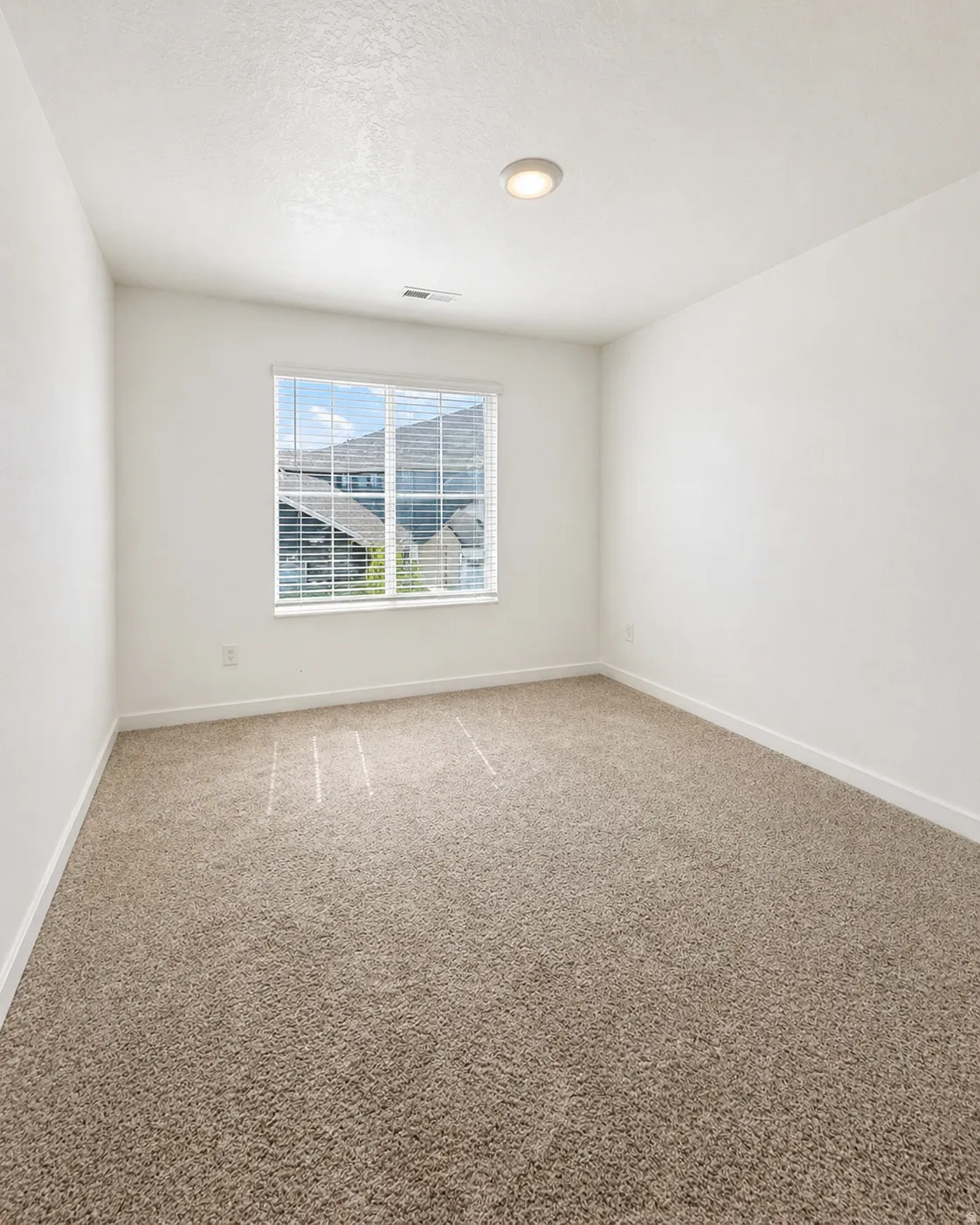 Carpeted empty room with baseboards