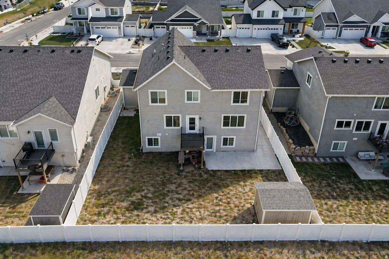 Aerial view of residential area