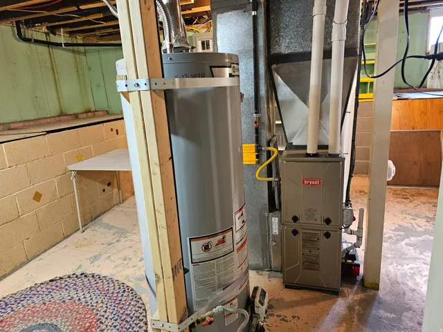 Utilities with water heater and heating unit