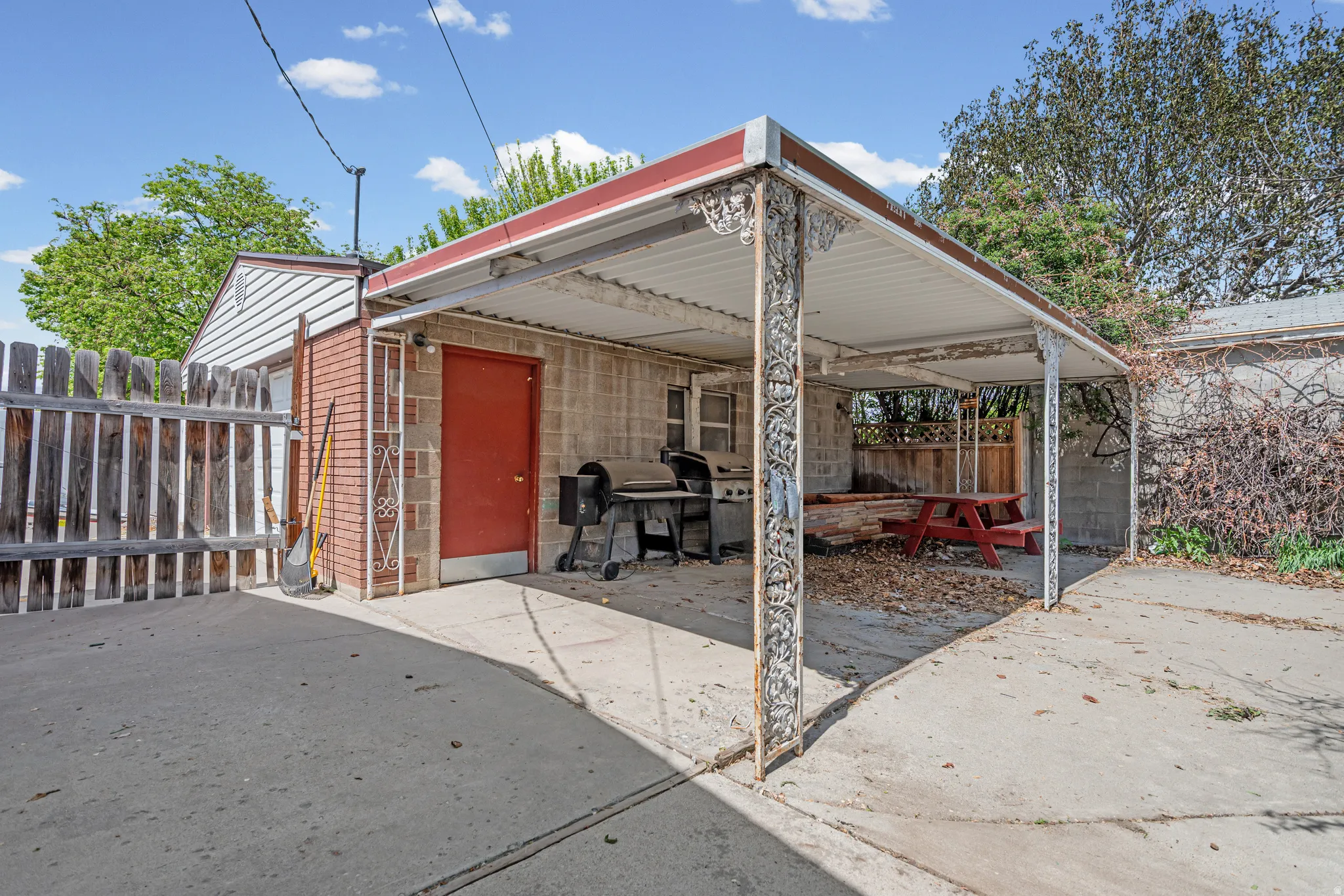 View of patio featuring grilling area