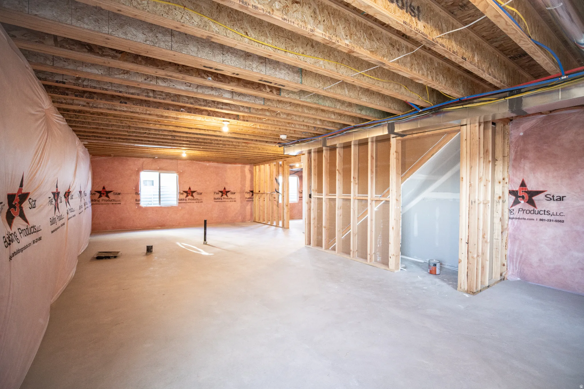View of unfinished basement