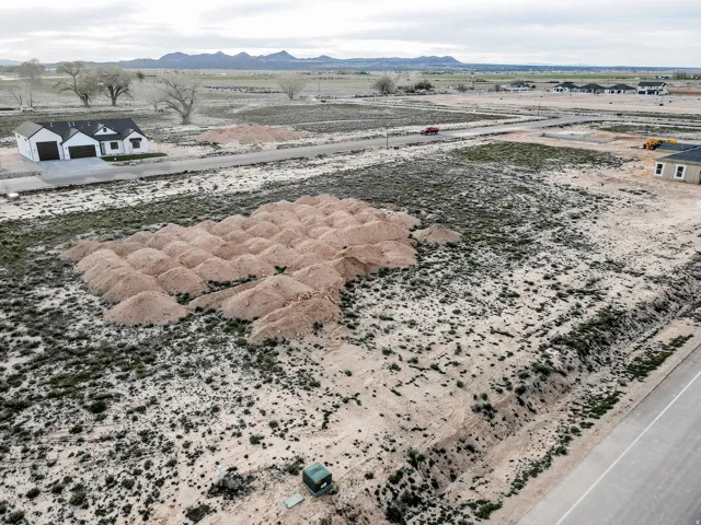 Drone / aerial view of a mountainous background