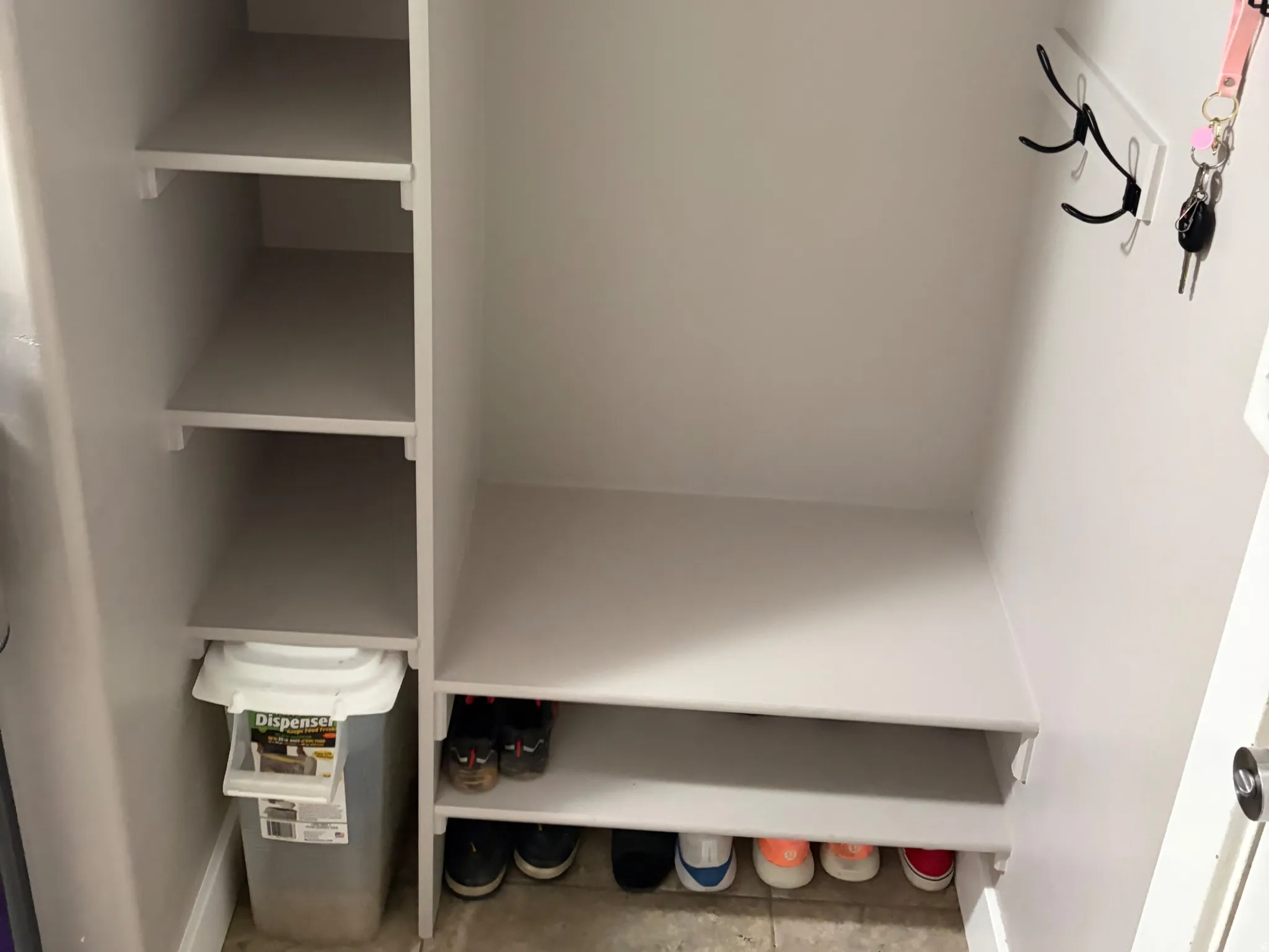 custom shelving  located in laundry room