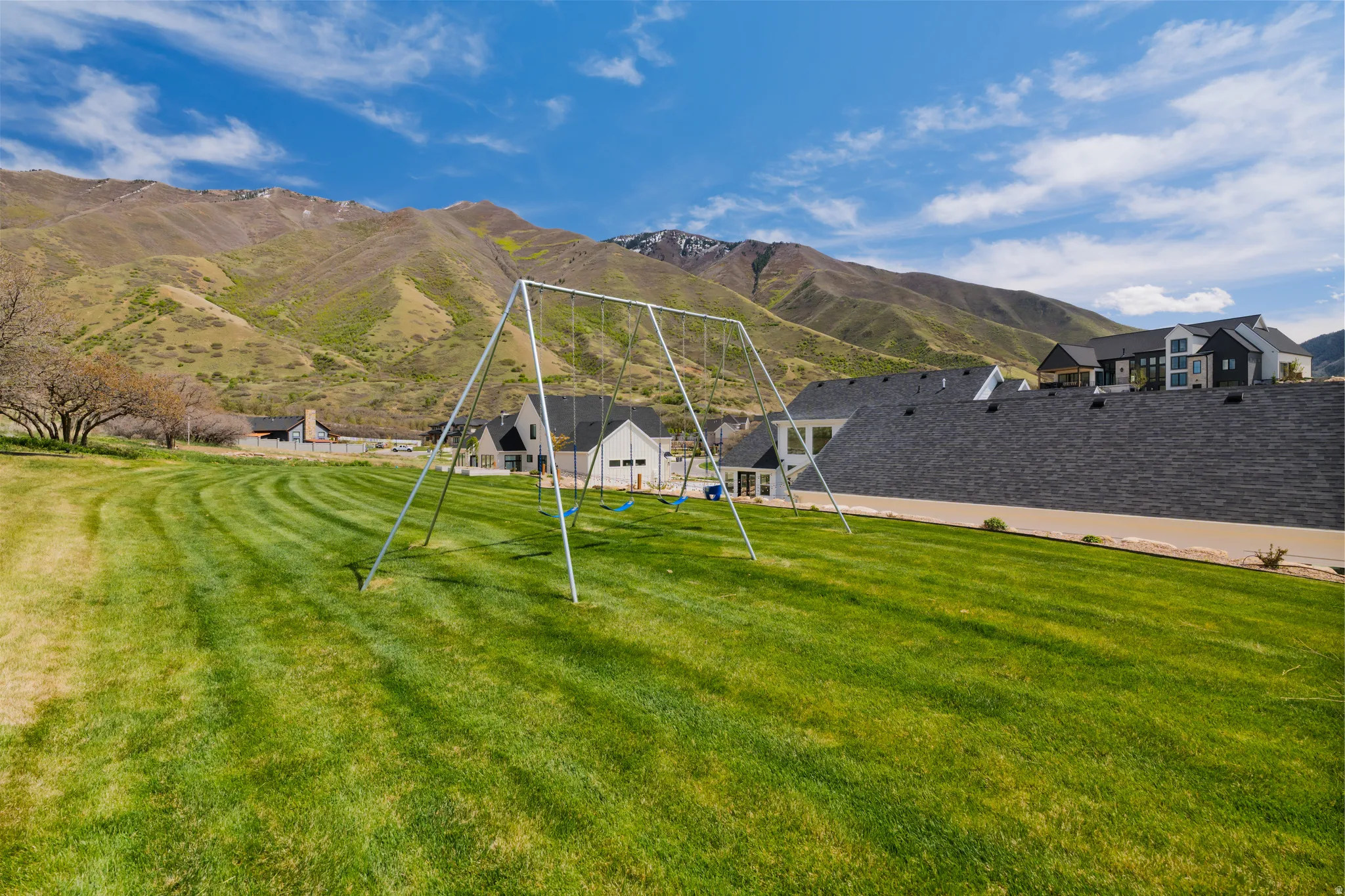 Mountain view with nearby suburban area