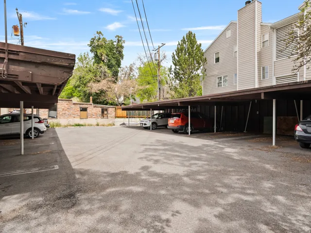 View of covered parking lot