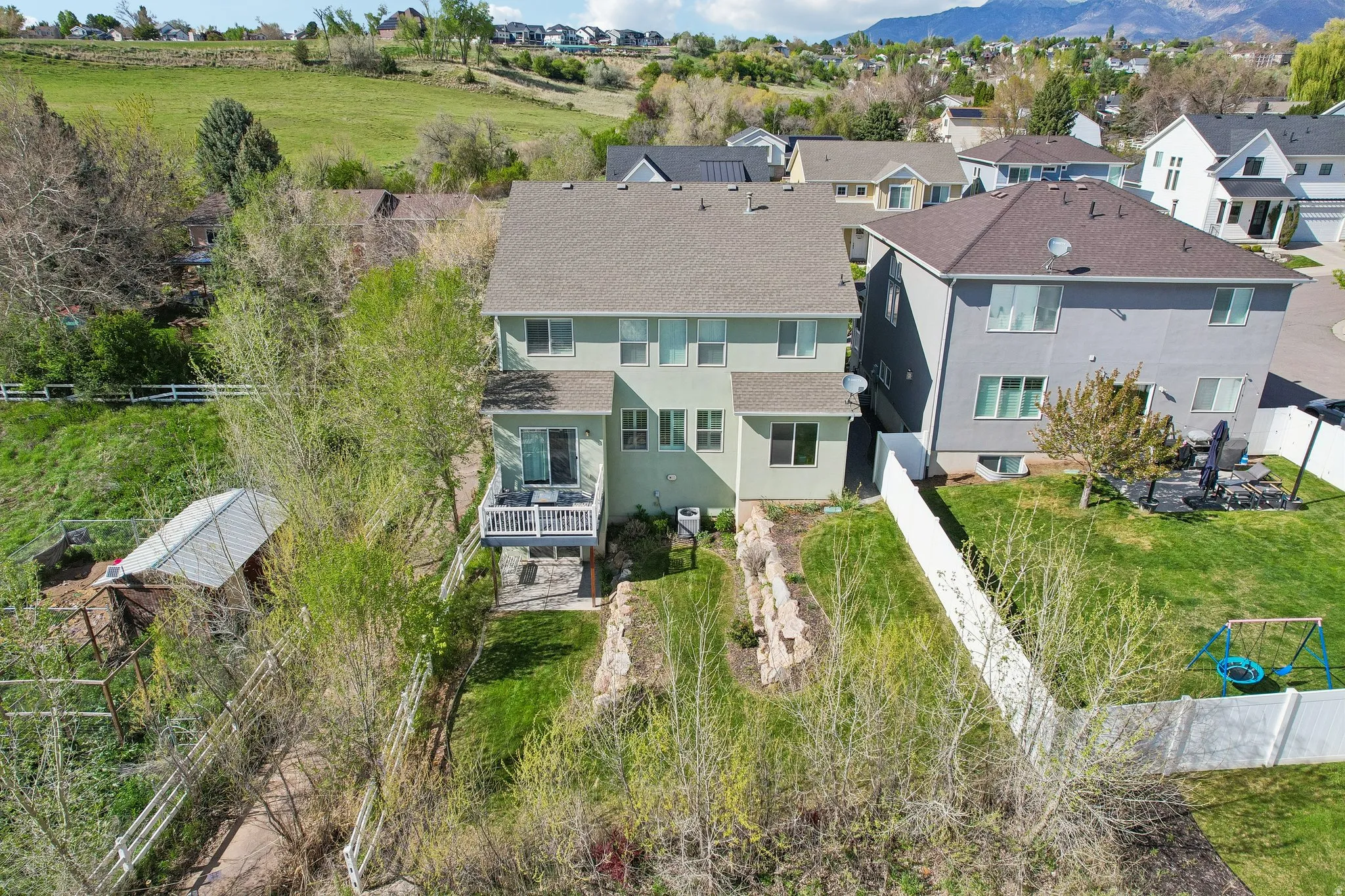 Aerial view of residential area