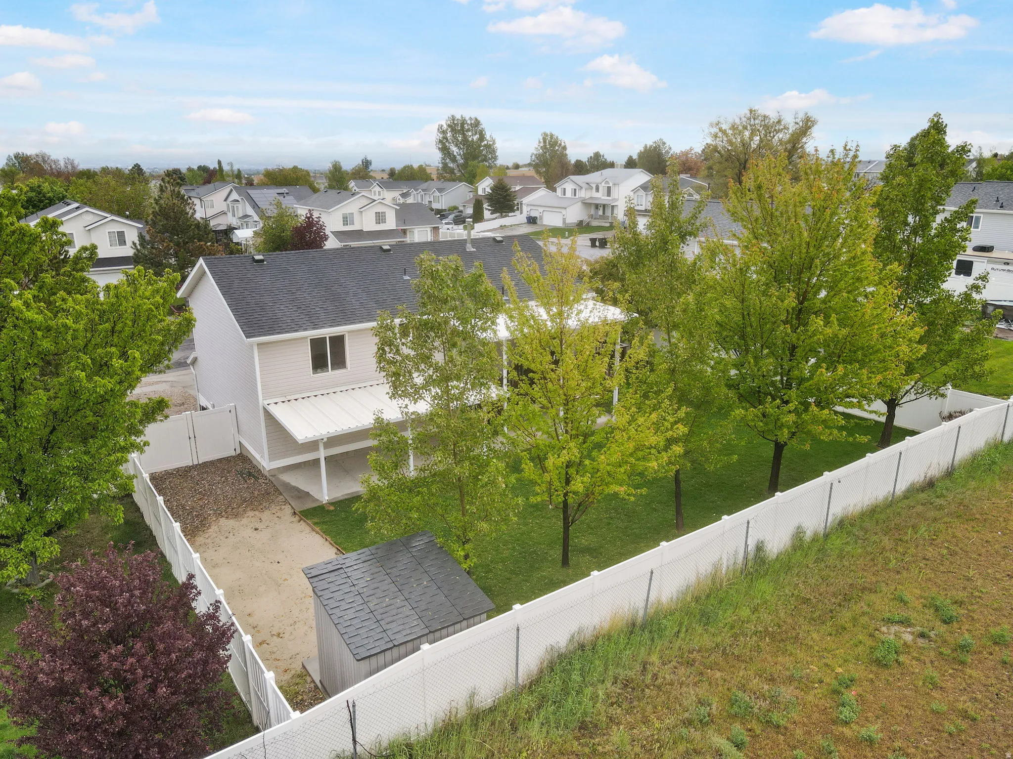 Aerial view of residential area
