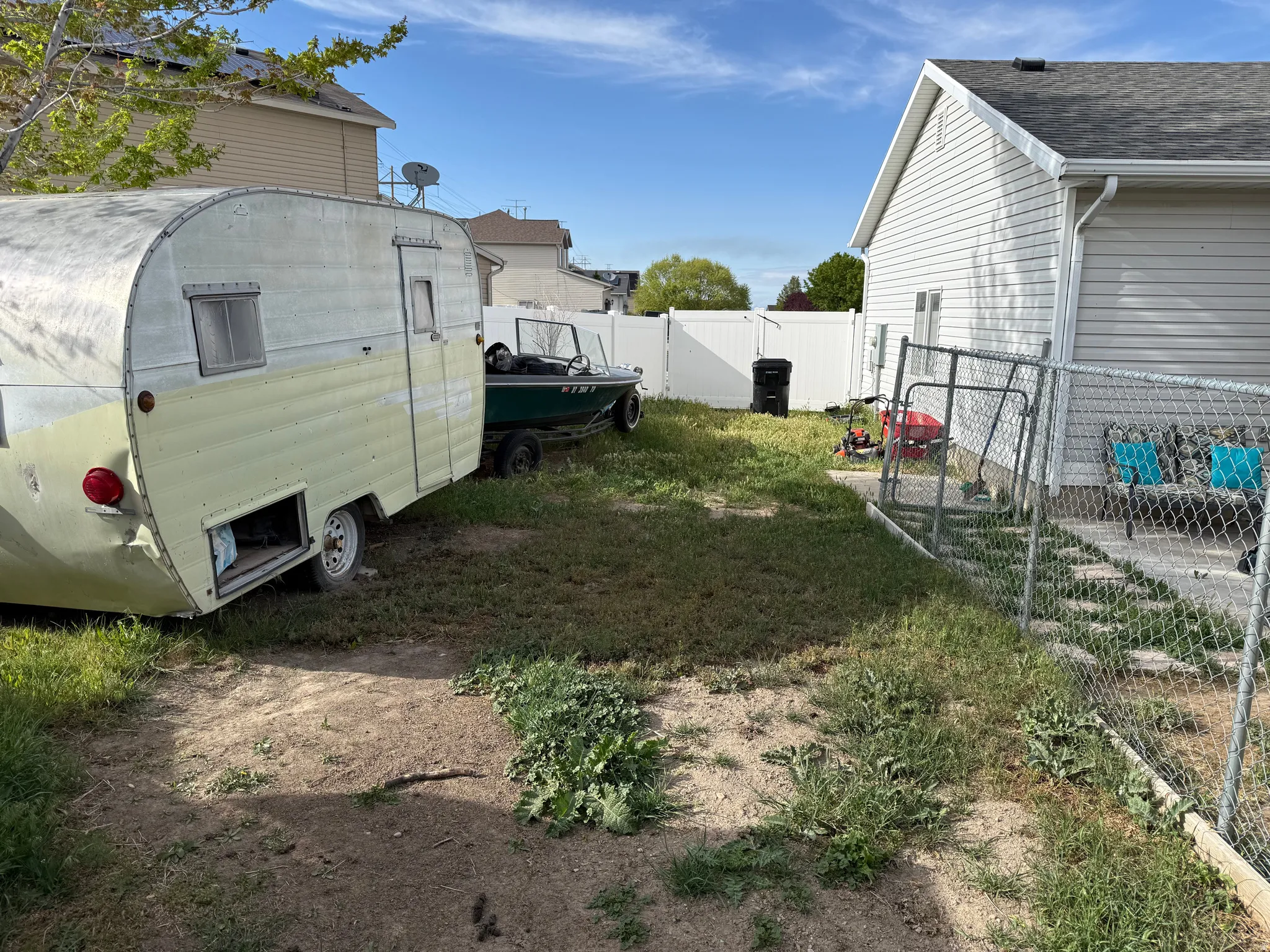 View of fenced yard