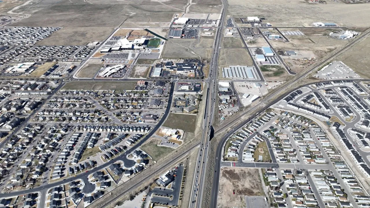 Aerial view of property's location