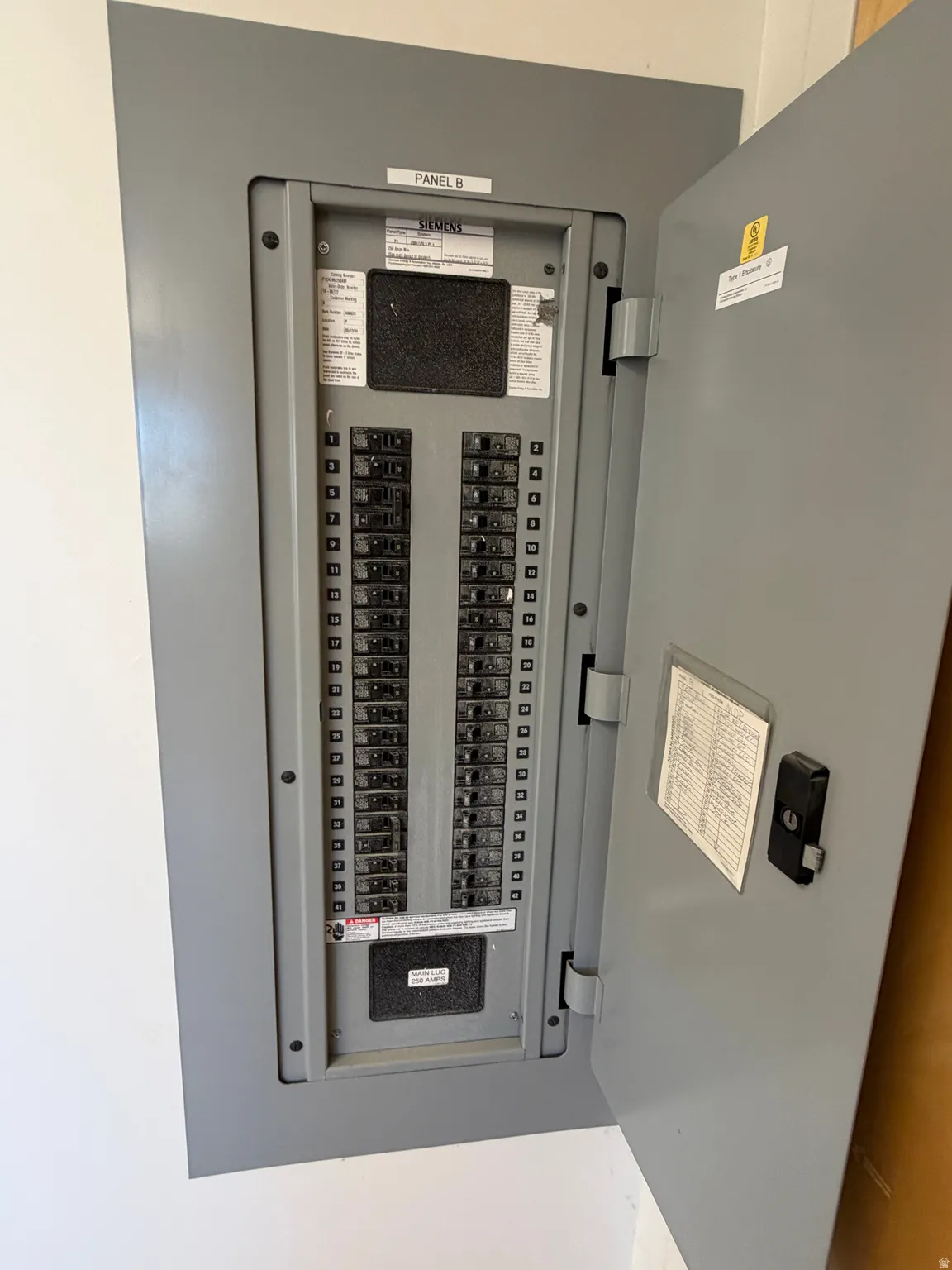 Utility room with electric panel
