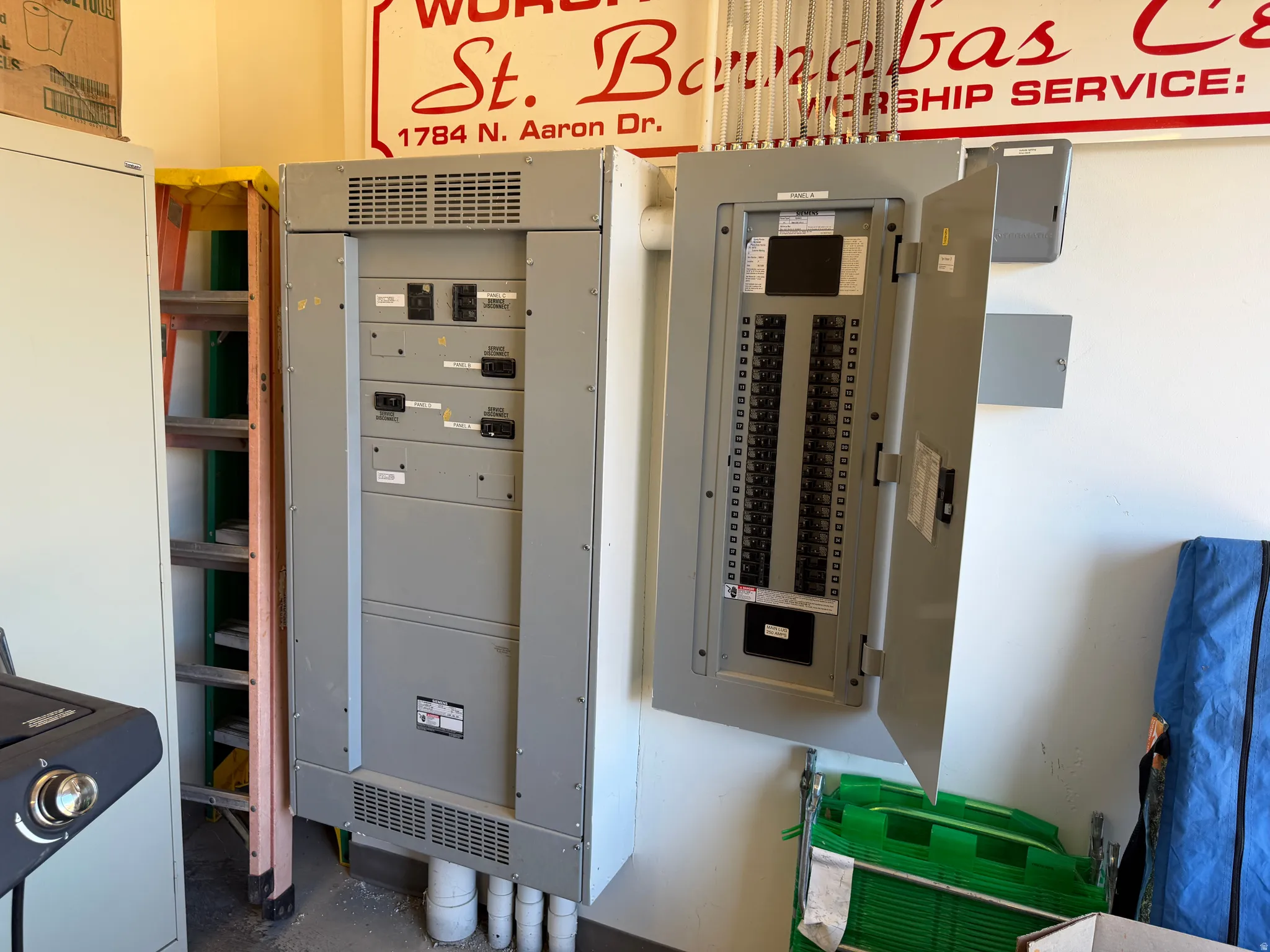 Utility room with electric panel