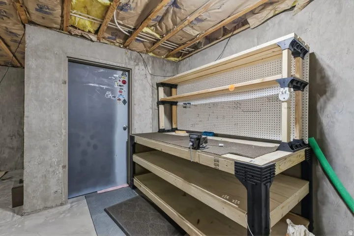 Interior space with a workshop area