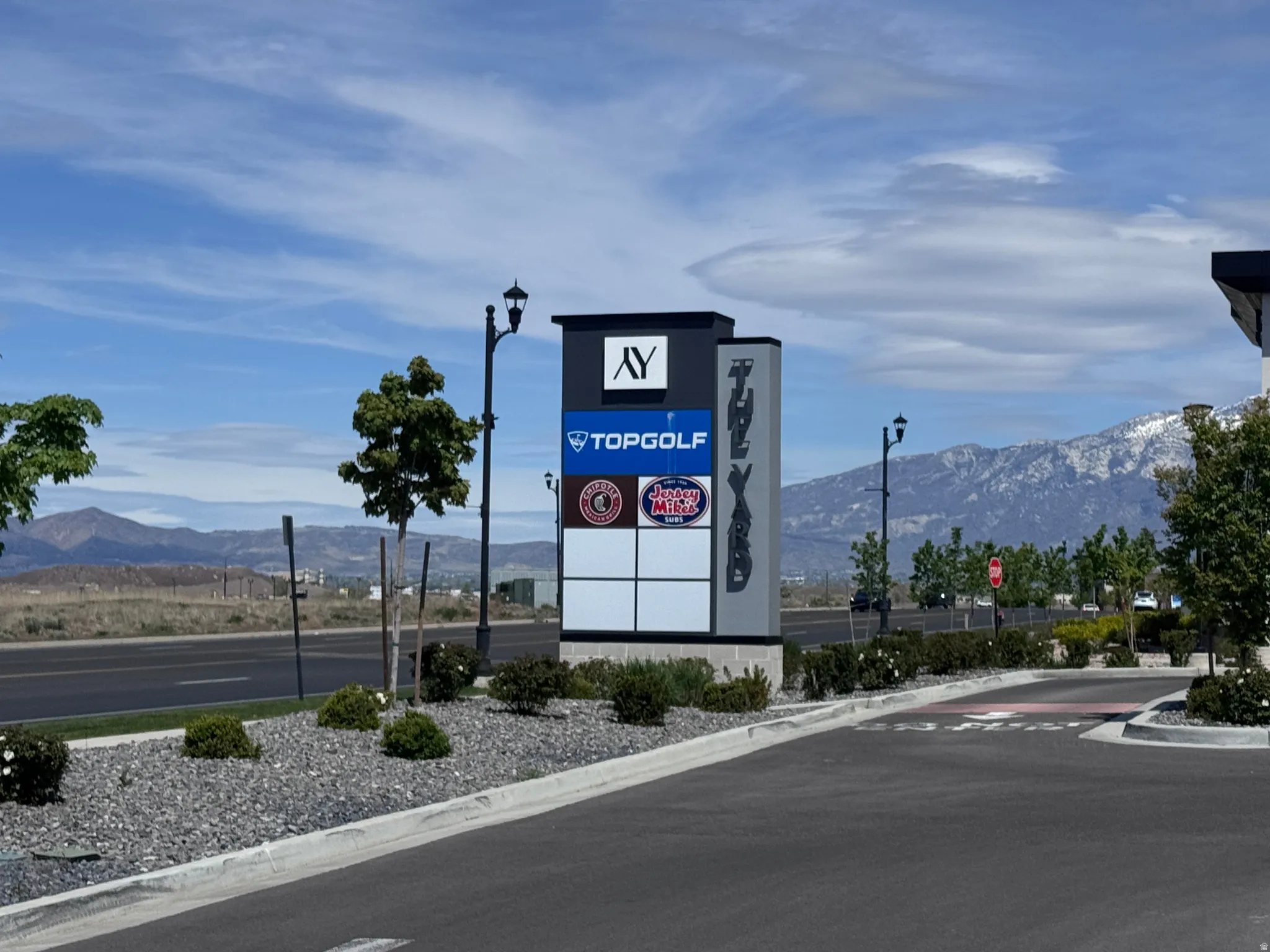 Exterior view of a mountainous background