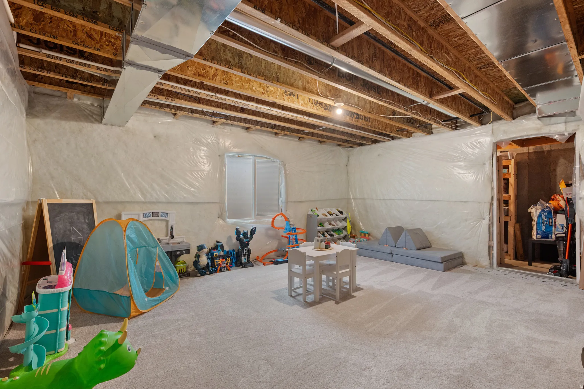 View of unfinished basement