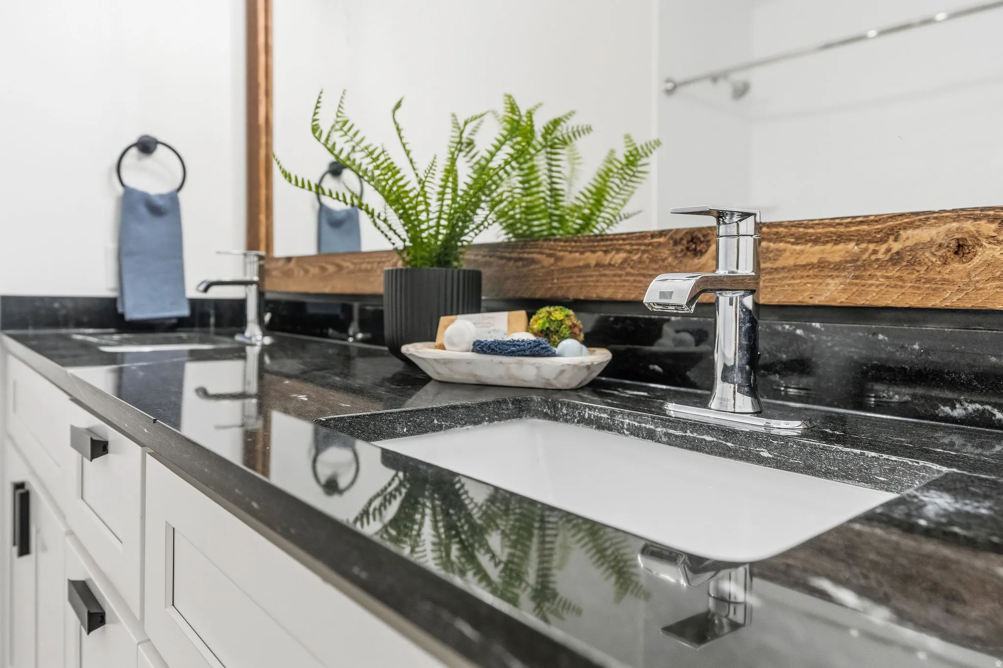 Bathroom view of double vanity