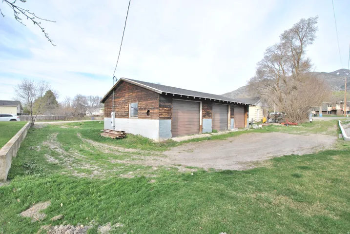 View of side of outbuildings