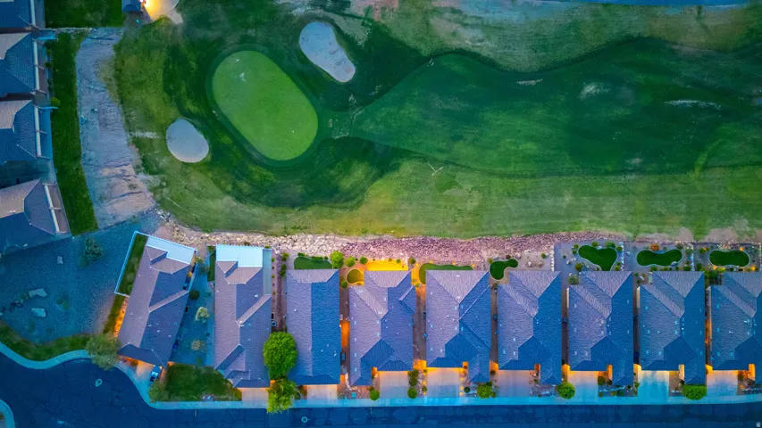 Drone / aerial view of a golf course