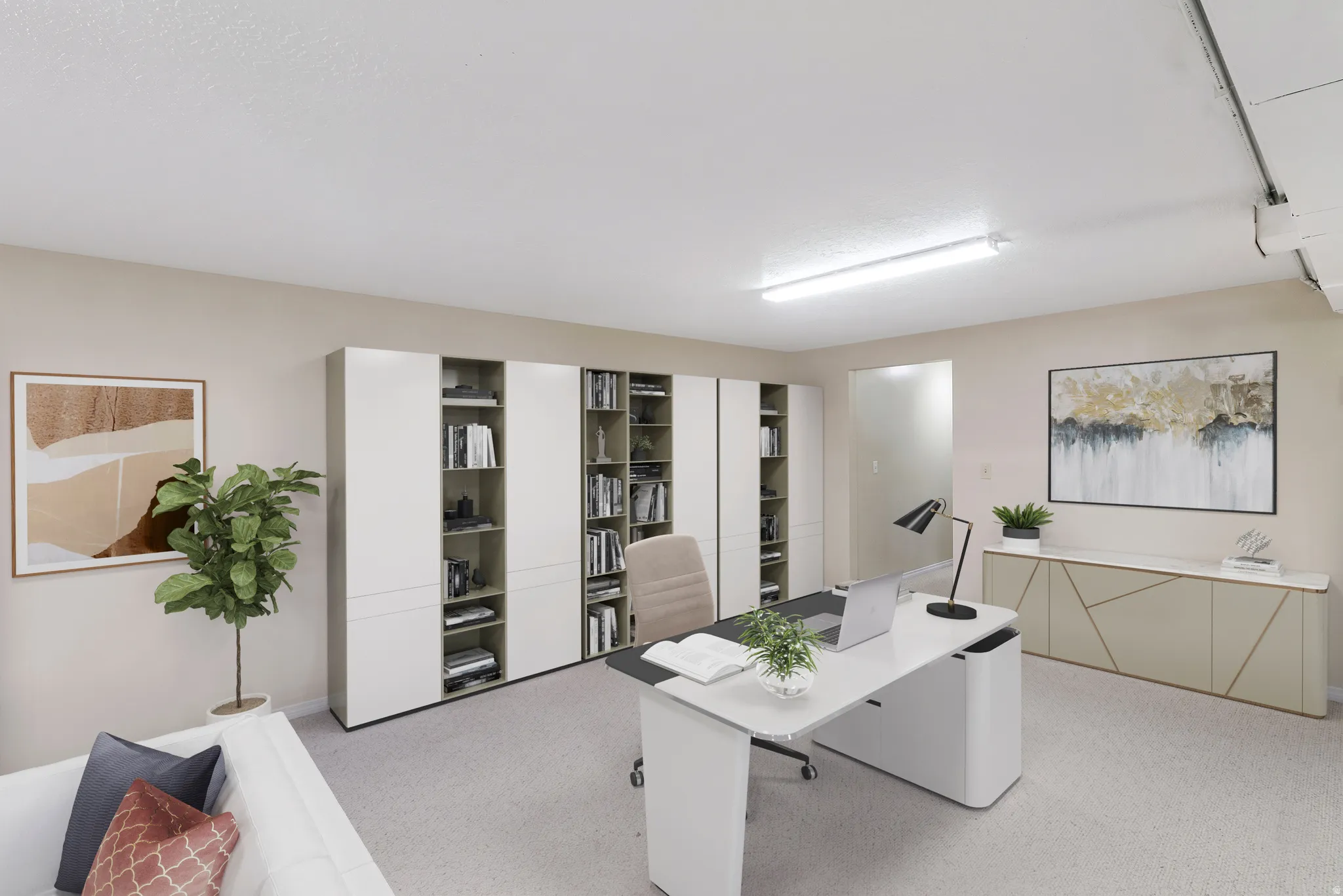 Office space with baseboards