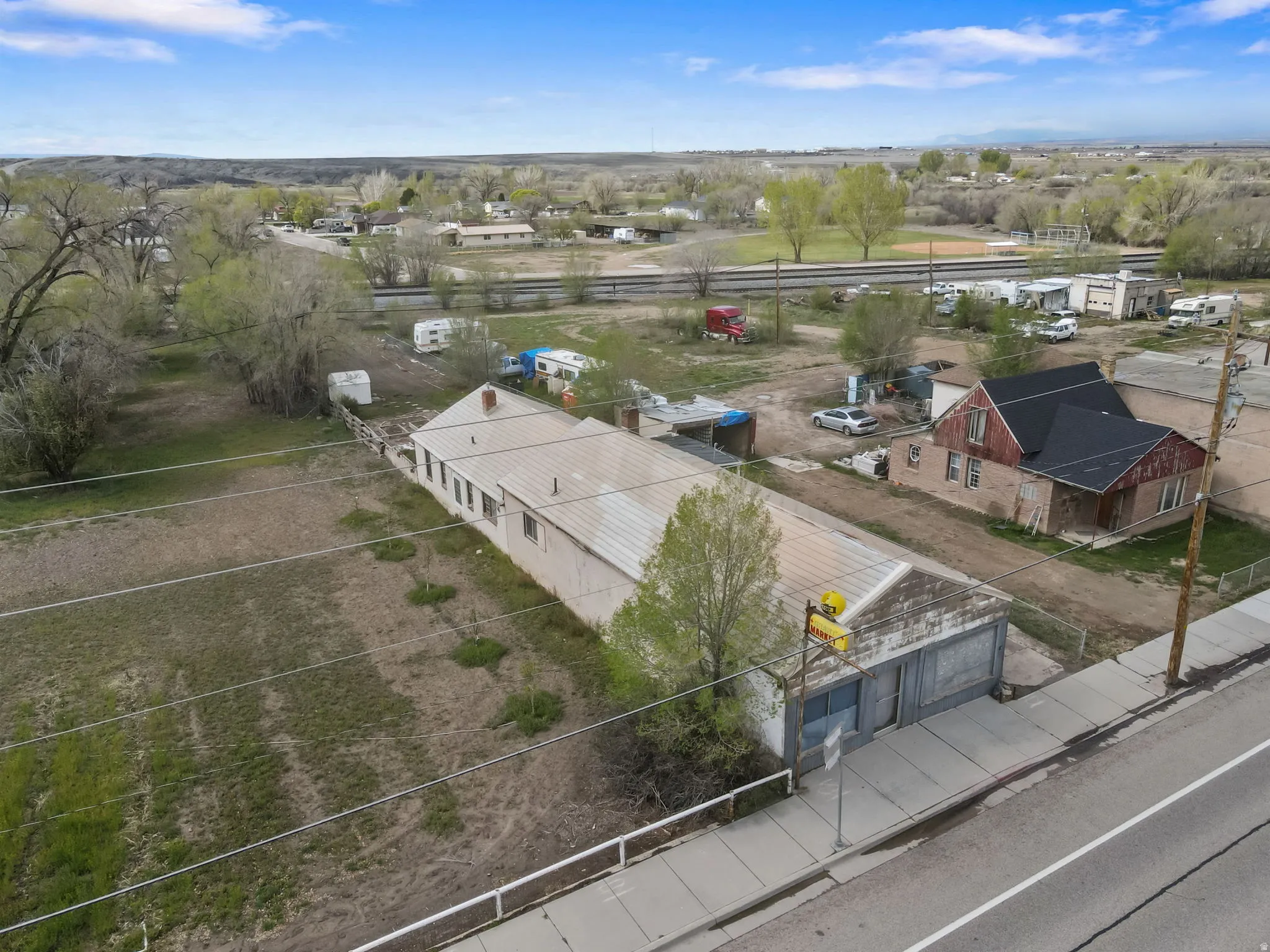 Aerial view of residential area