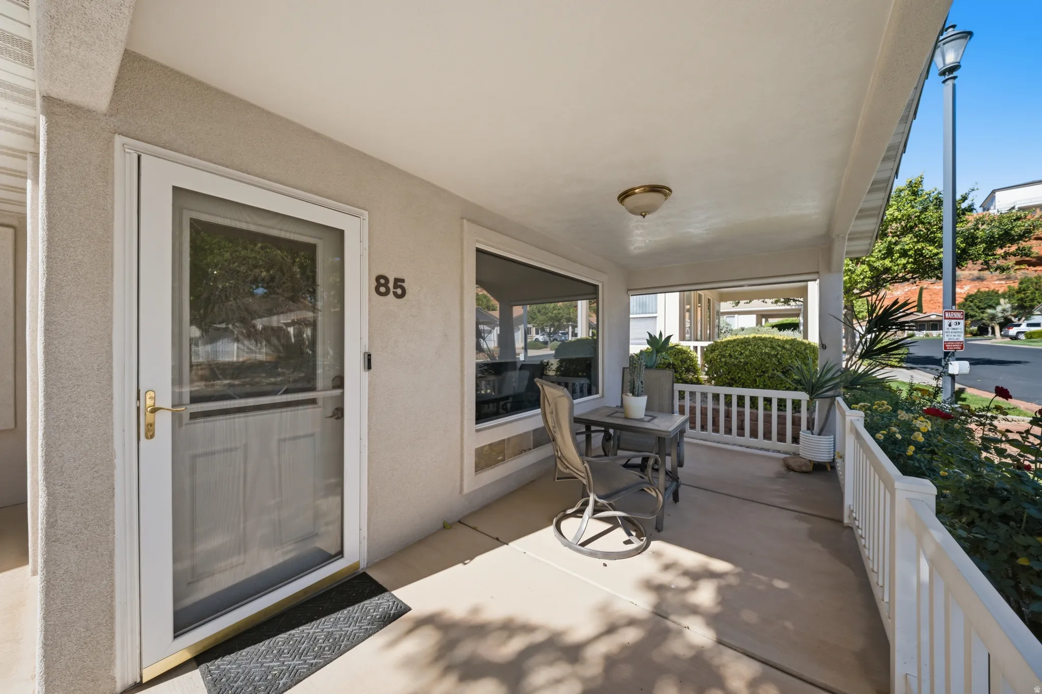 View of covered porch