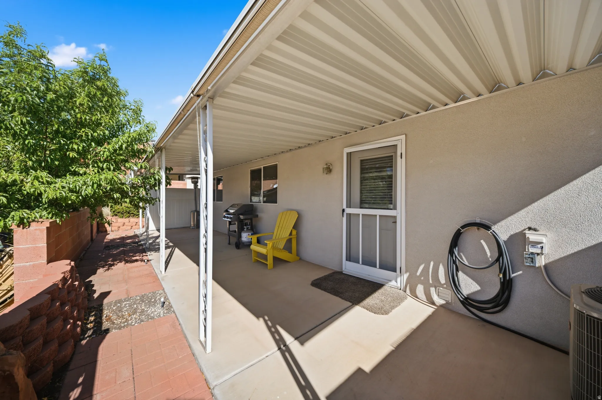 View of patio featuring grilling area