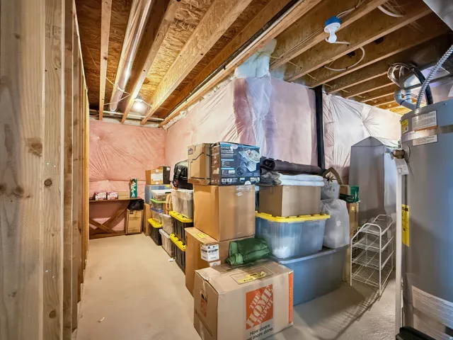 Storage room with gas water heater