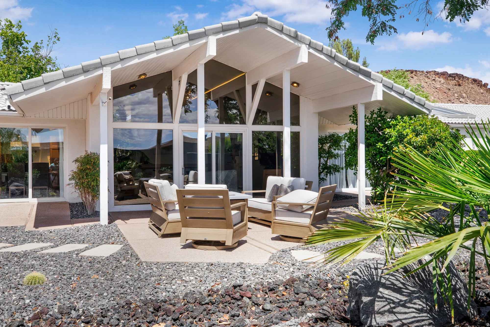 View of patio with an outdoor living space