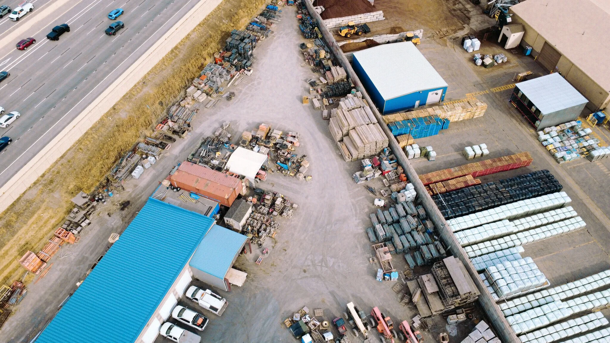 Aerial view of an industrial area
