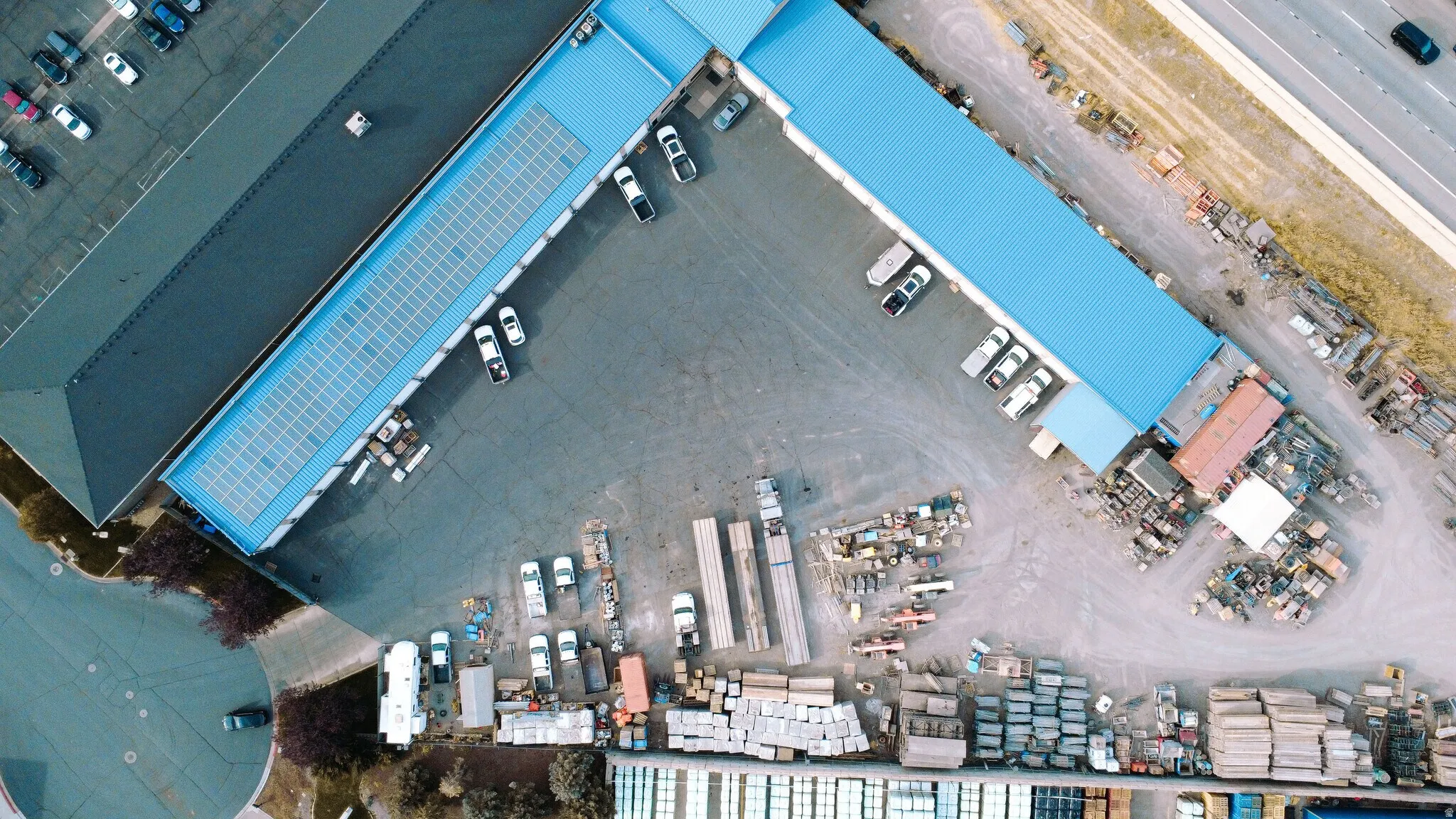 Drone / aerial view of an industrial area