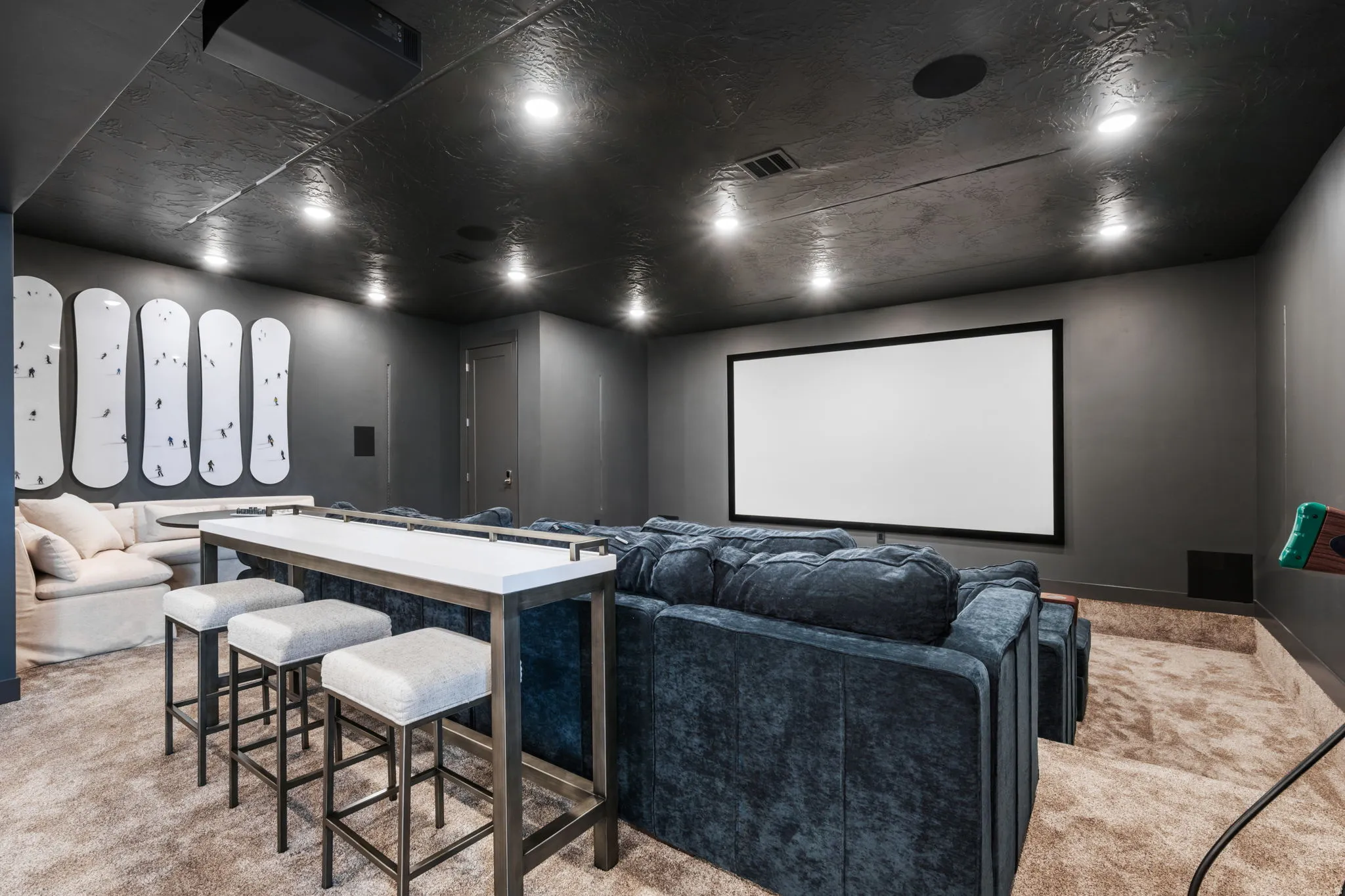 Cinema featuring light carpet