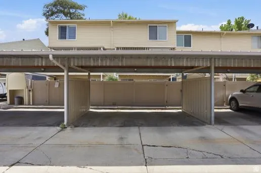 View of covered parking lot