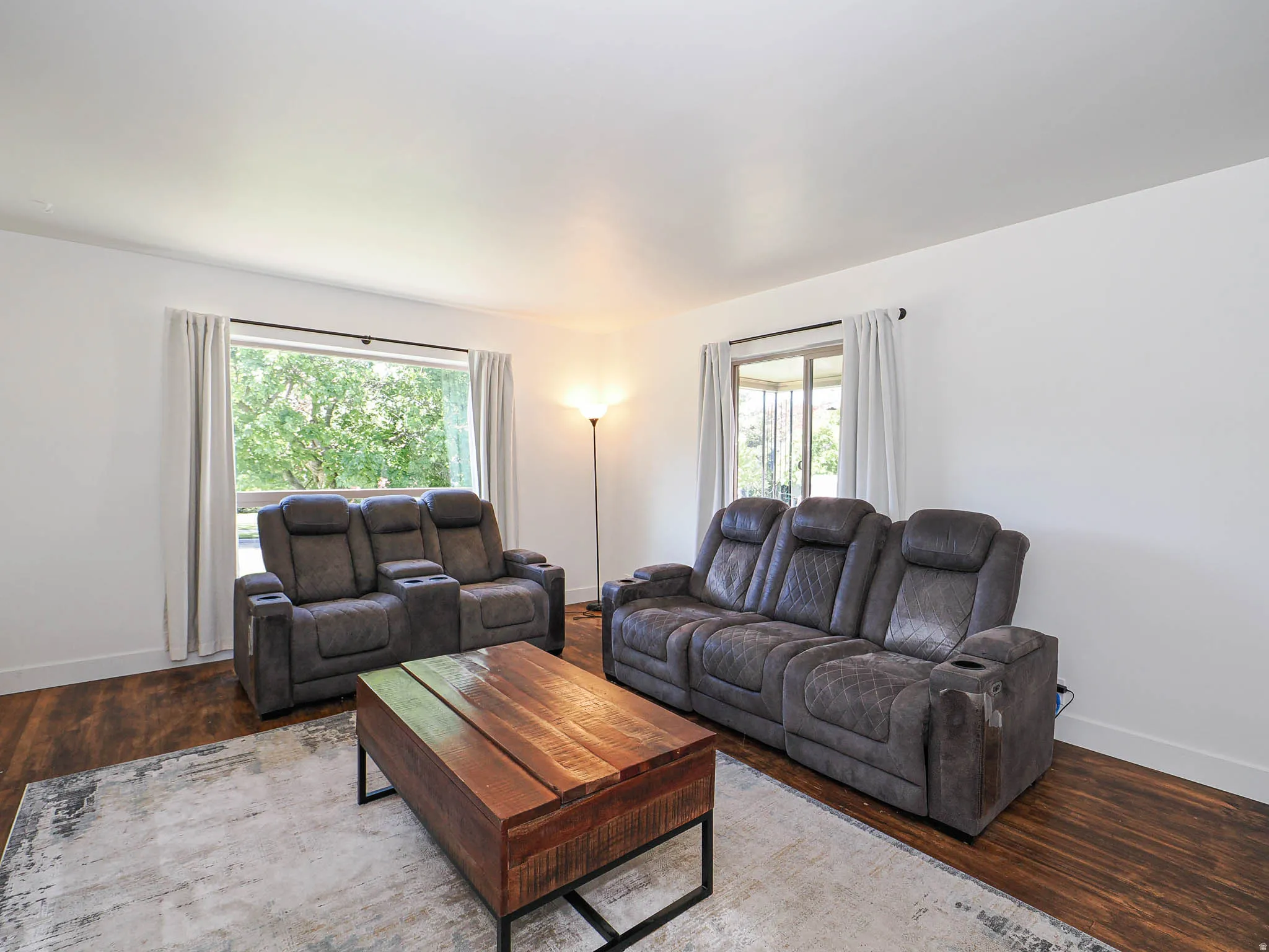 Living area featuring wood finished floors