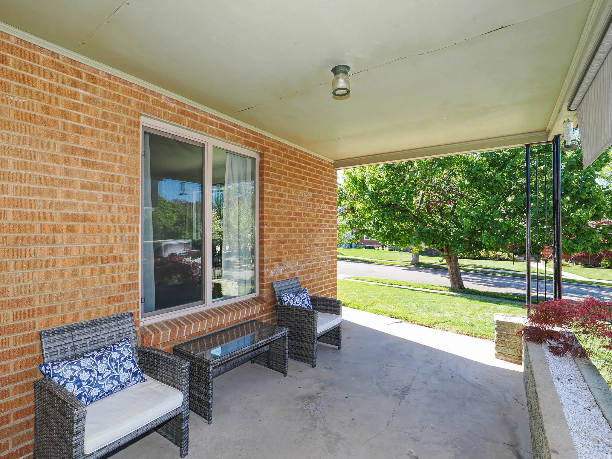 View of covered porch