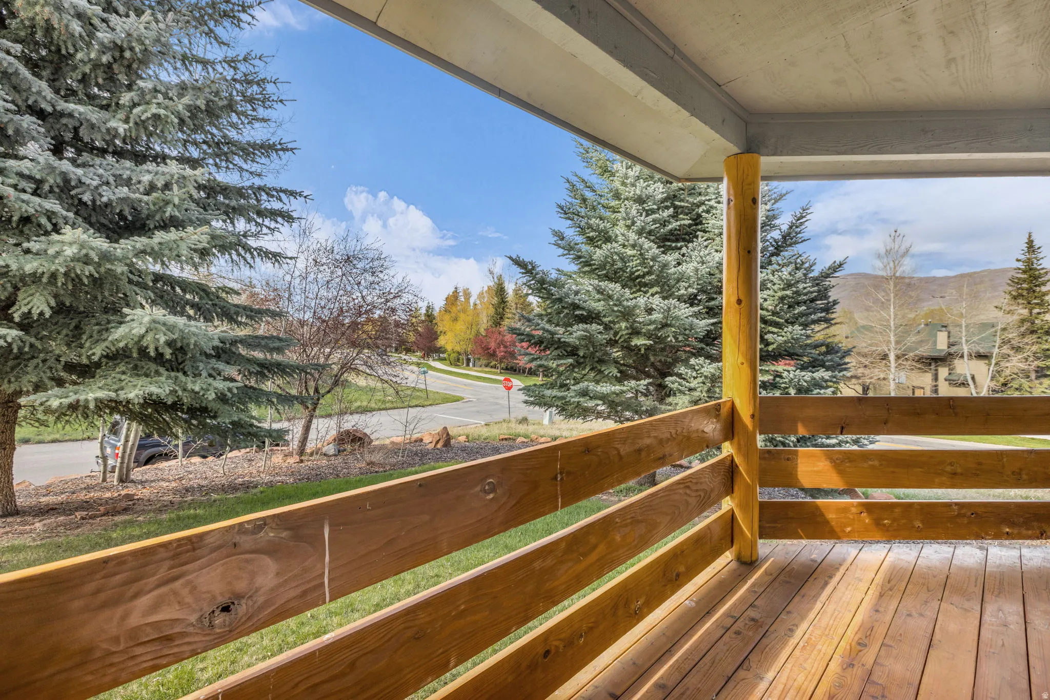 View of wooden deck